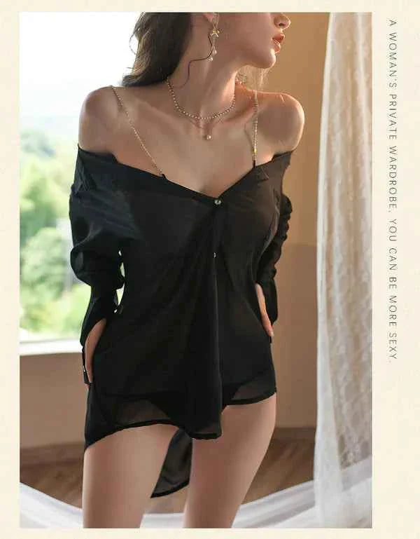 Finley Shirt Style Sheer Lingerie