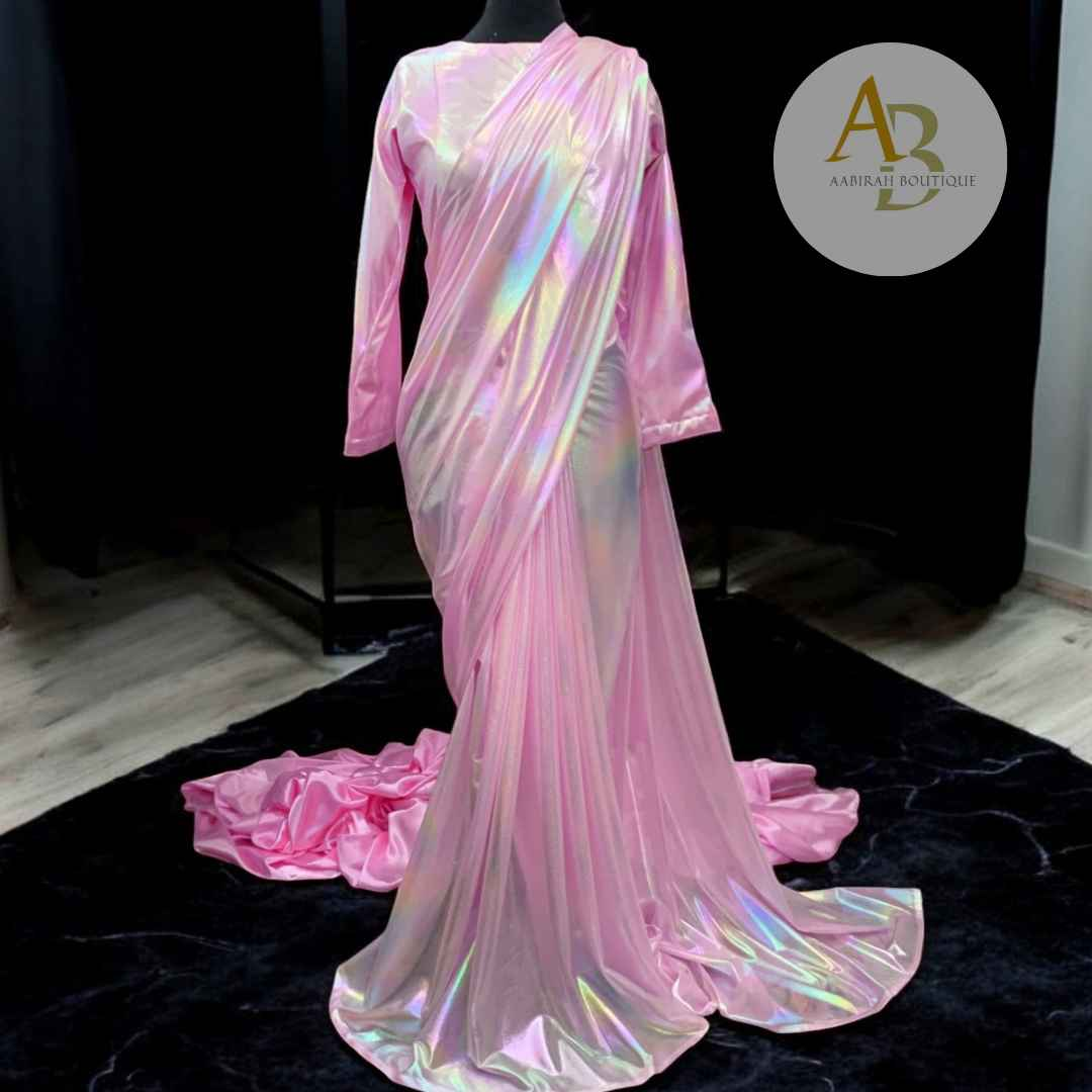 Rainbow Moonlight Saree Stitched By Aabirah Boutique