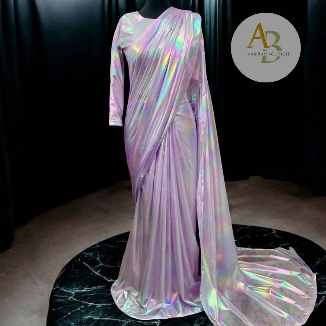 Rainbow Moonlight Saree Stitched By Aabirah Boutique