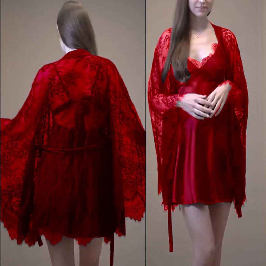 3Pcs Net Butterfly Style Night Set