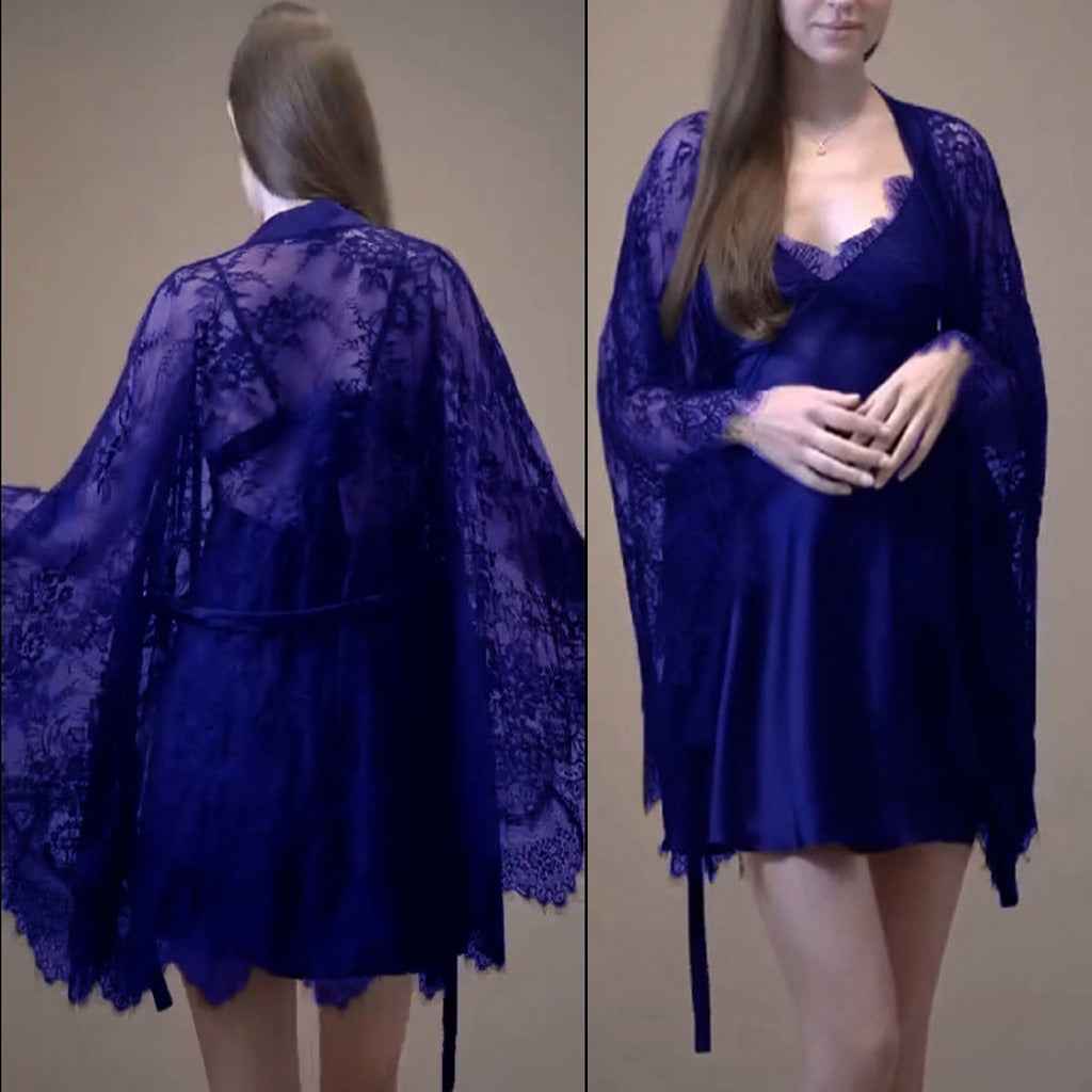 3Pcs Net Butterfly Style Night Set