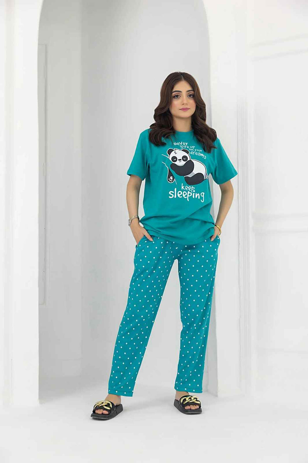 Panda 2Pcs Jersey Pajama Set