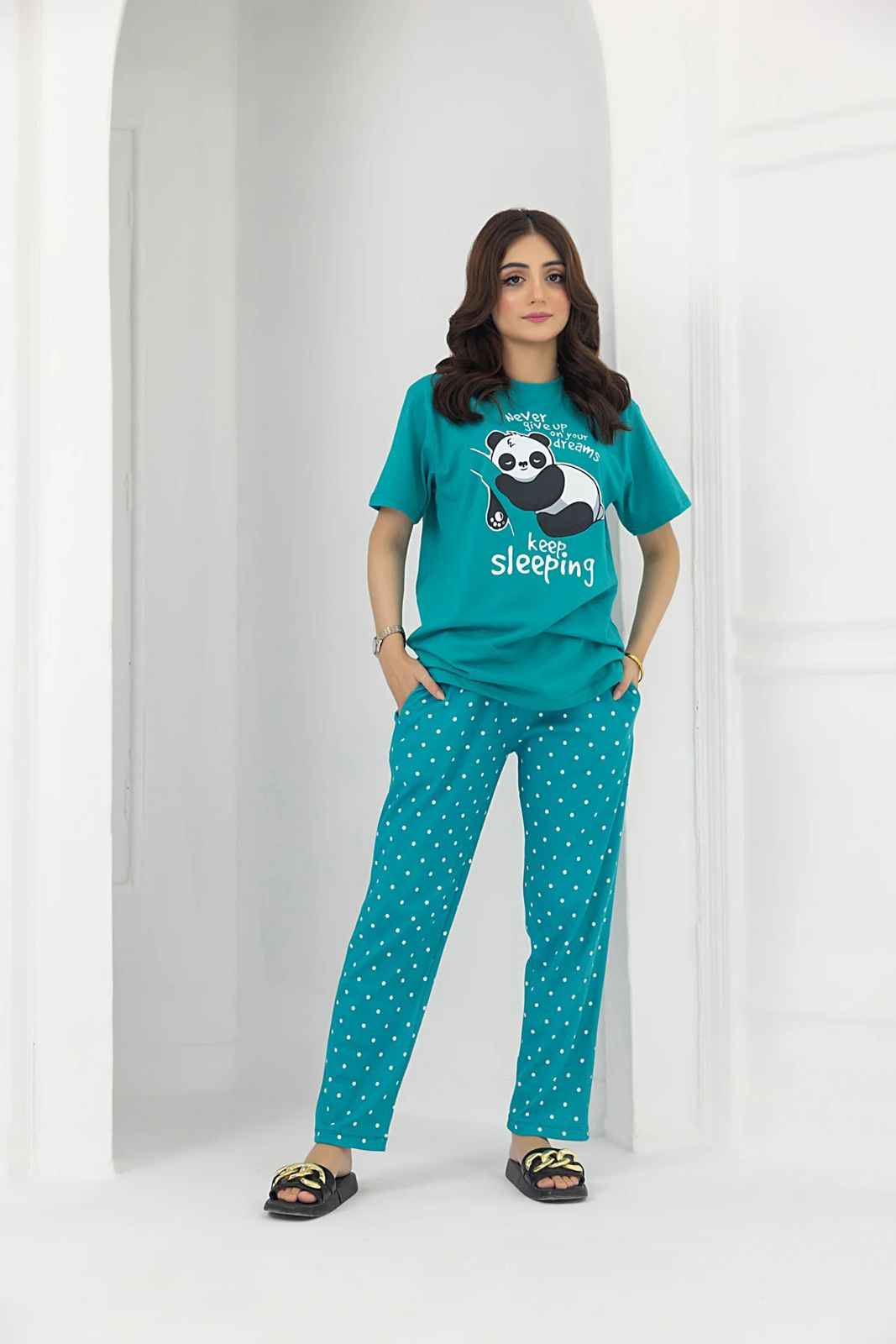 Panda 2Pcs Jersey Pajama Set