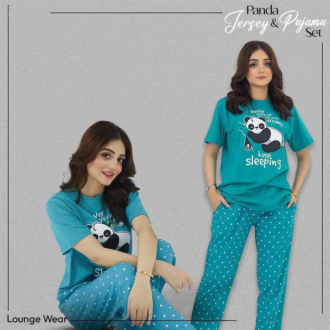 Panda 2Pcs Jersey Pajama Set