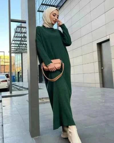 Zip Long Bodycone Winter Dress
