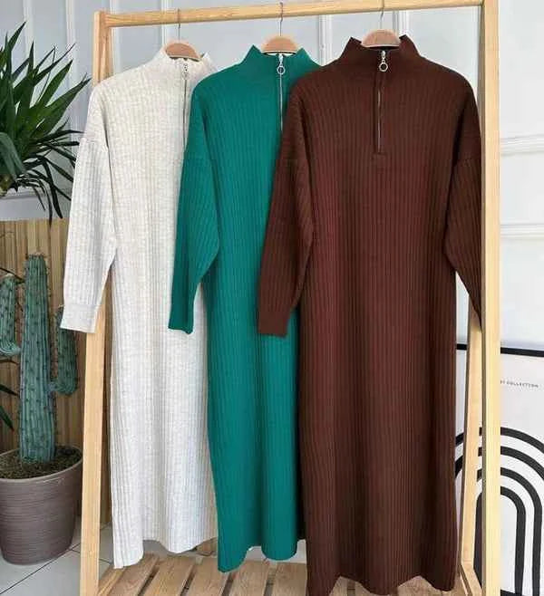 Zip Long Bodycone Winter Dress