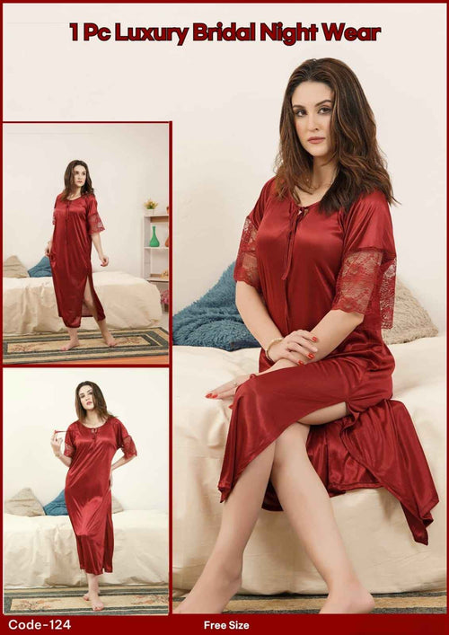 1Pcs Luxury Bridal Nightwear | Long Nighty 1Pcs