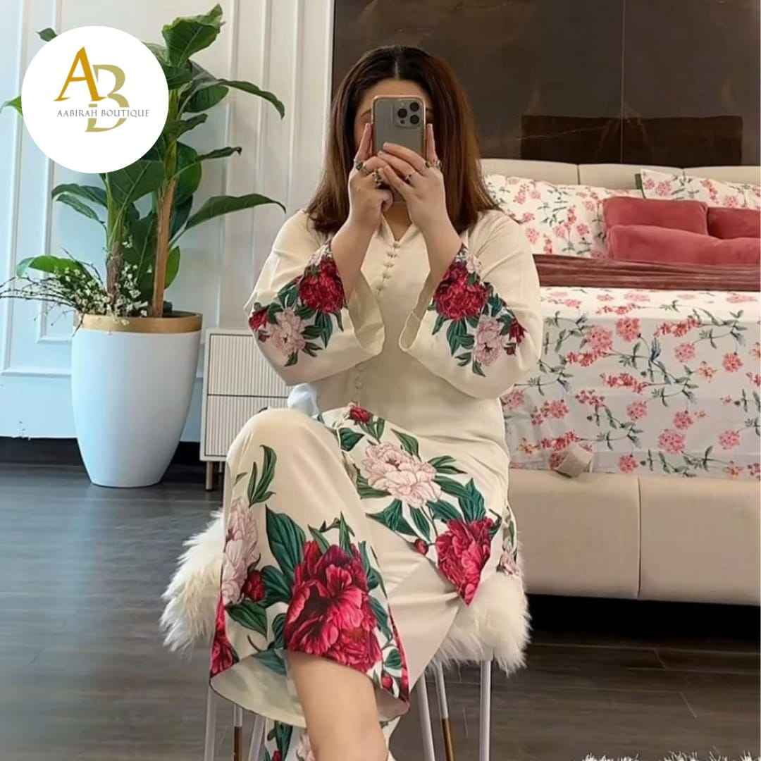 Jasmine Printed Silk Cord Set 2Pcs