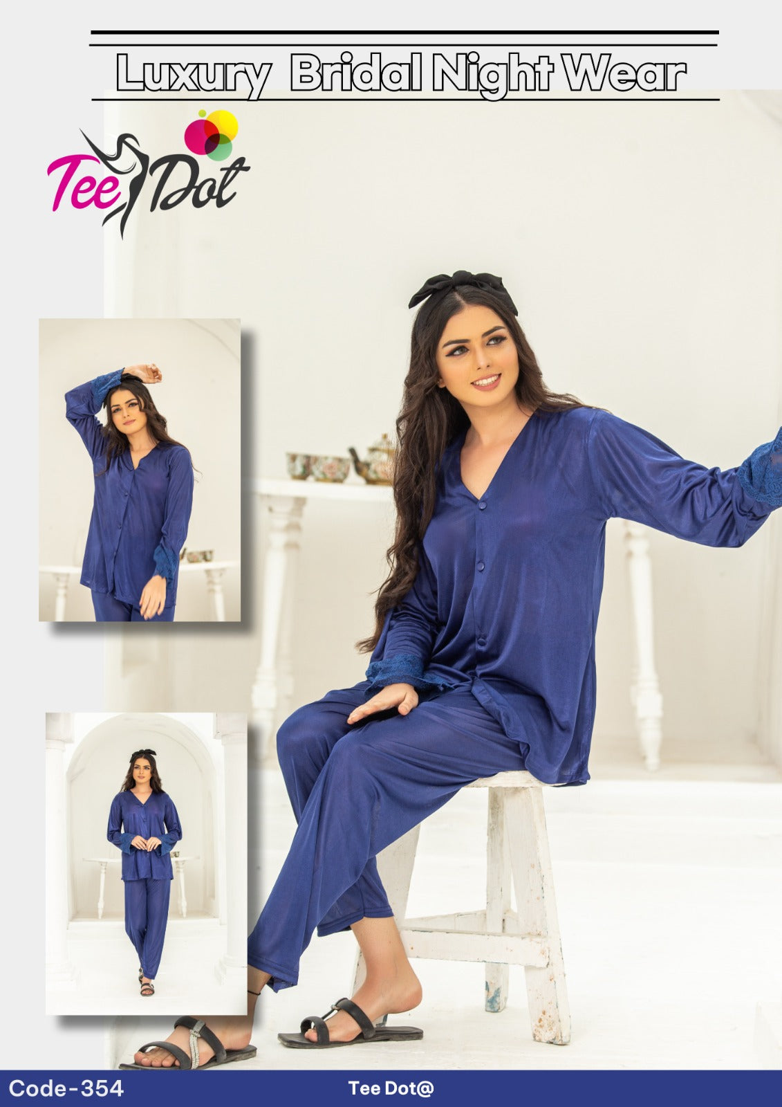 Midnight Ease Lounge Set – Buttoned Top & Trousers | style 354 - Aabirah Boutique