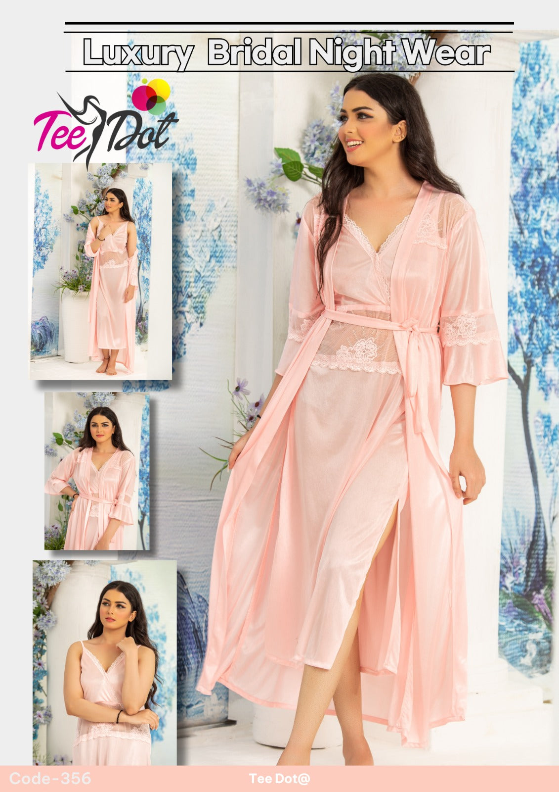 Silky Night Duo Gown & Inner 2 Piece Set | Style 356 - Aabirah Boutique