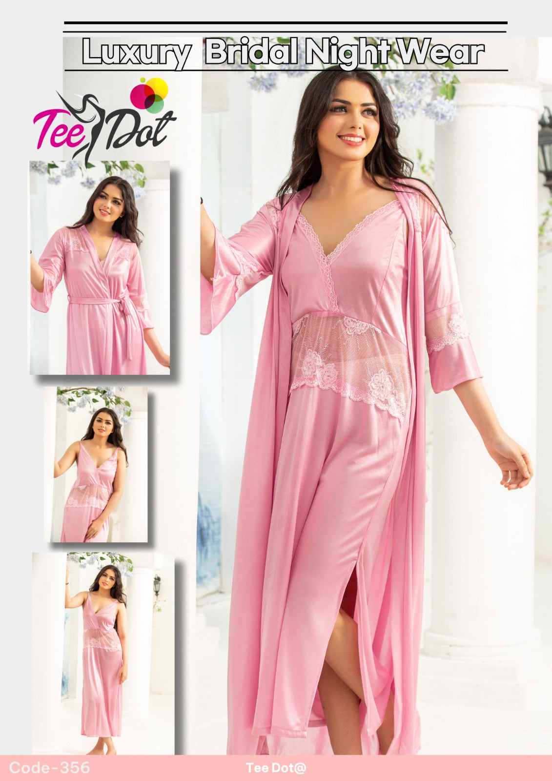 Silky Night Duo Gown & Inner 2 Piece Set | Style 356 - Aabirah Boutique