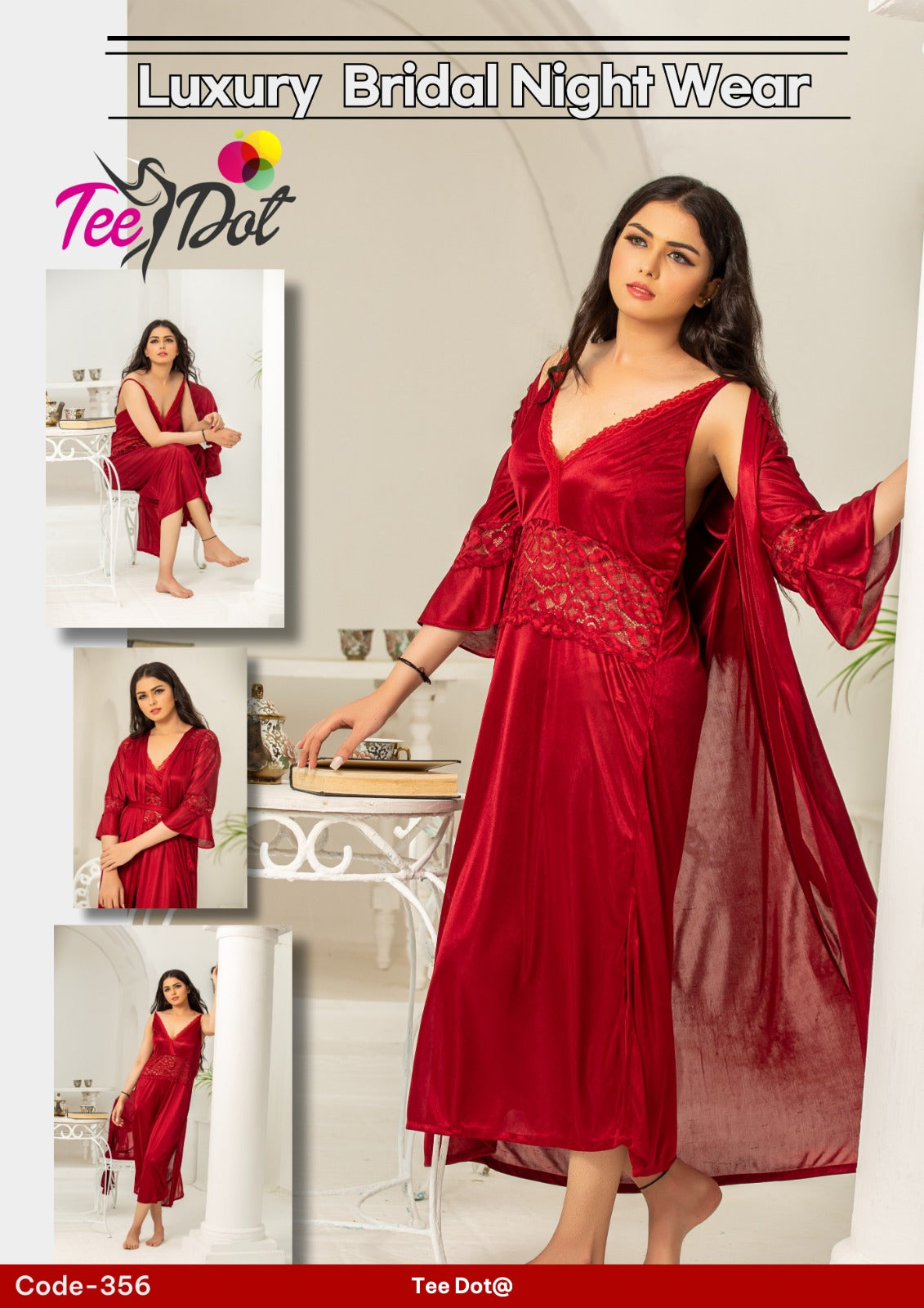 Silky Night Duo Gown & Inner 2 Piece Set | Style 356 - Aabirah Boutique