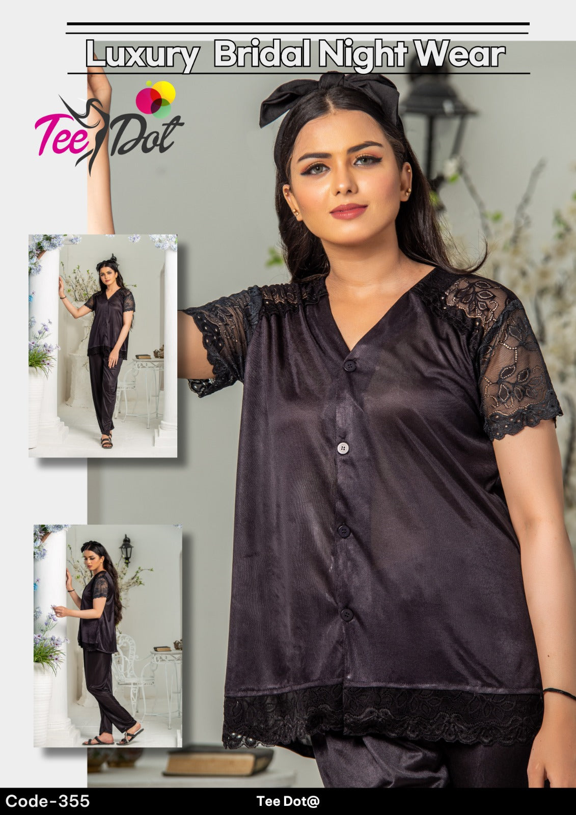 Soft Glow Set – Half-Sleeve Shirt & Pajama | Style #355 - Aabirah Boutique