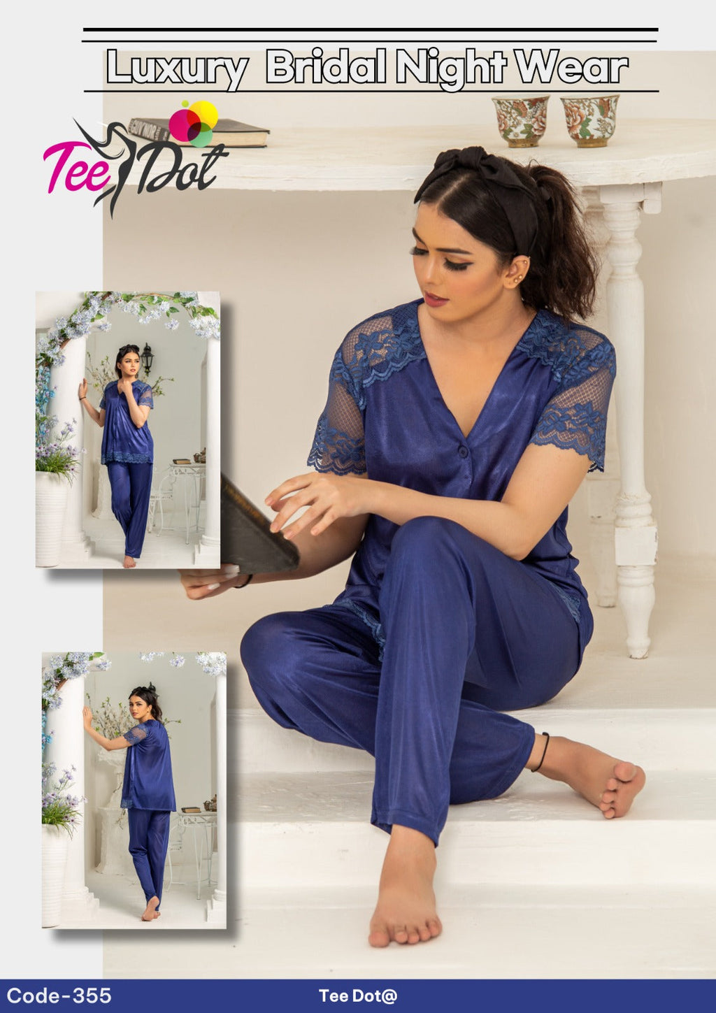 Soft Glow Set – Half-Sleeve Shirt & Pajama | Style #355 - Aabirah Boutique
