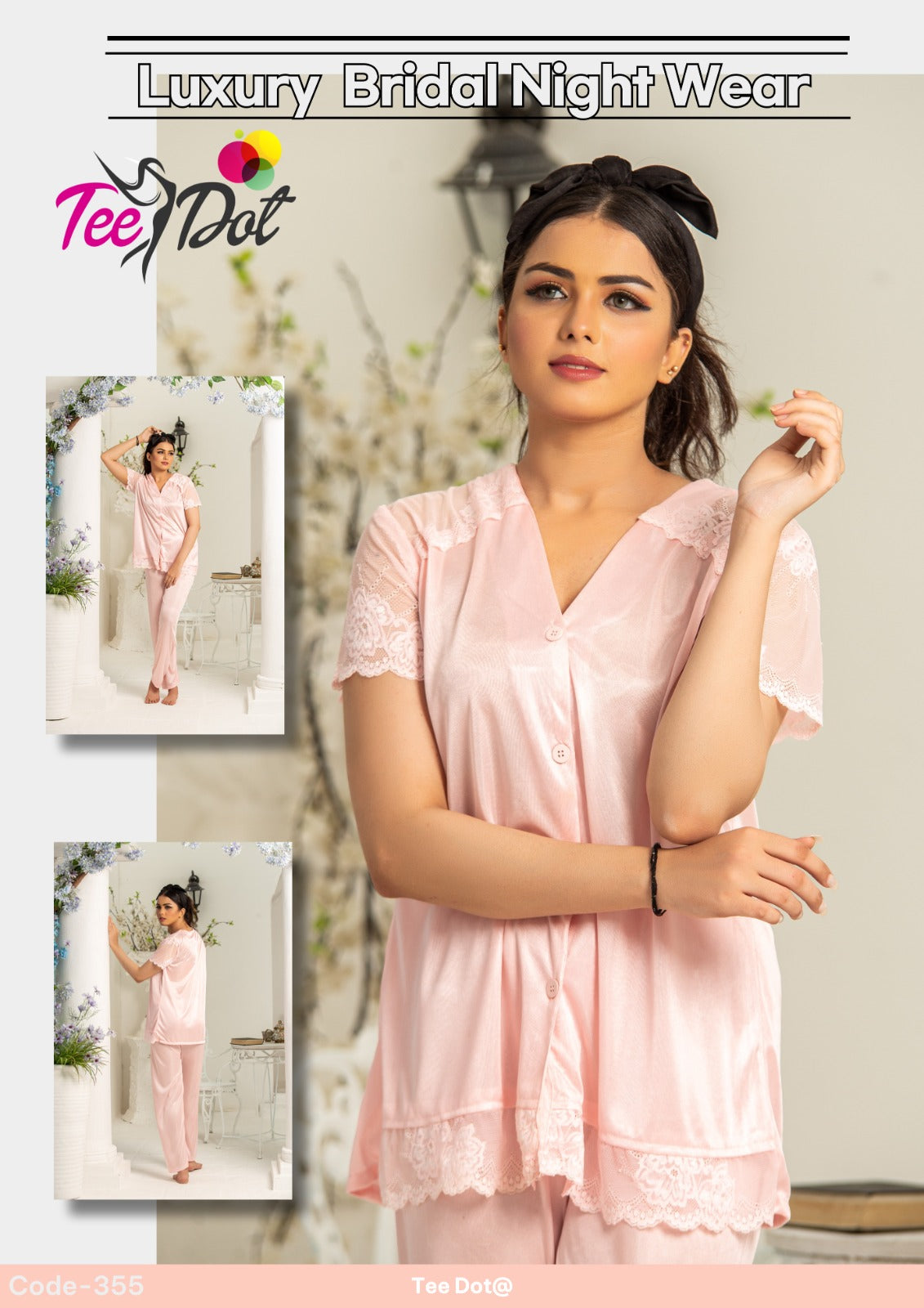 Soft Glow Set – Half-Sleeve Shirt & Pajama | Style #355 - Aabirah Boutique