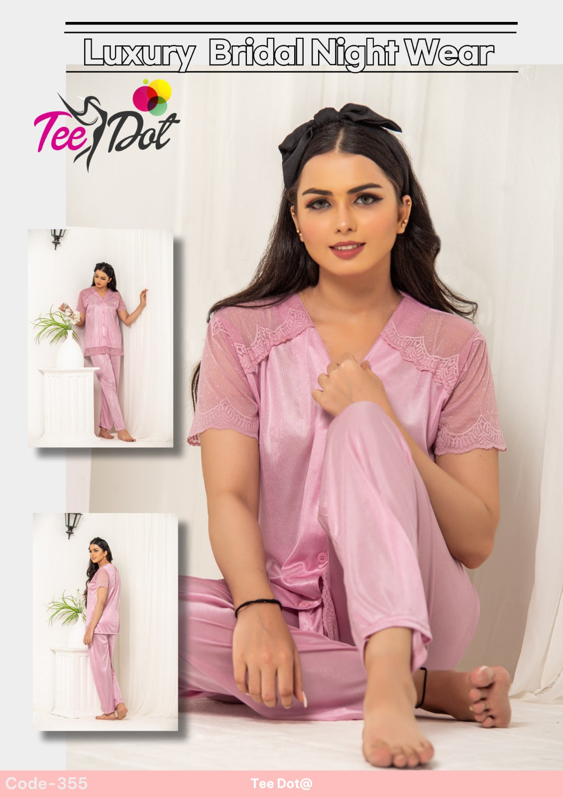 Soft Glow Set – Half-Sleeve Shirt & Pajama | Style #355 - Aabirah Boutique