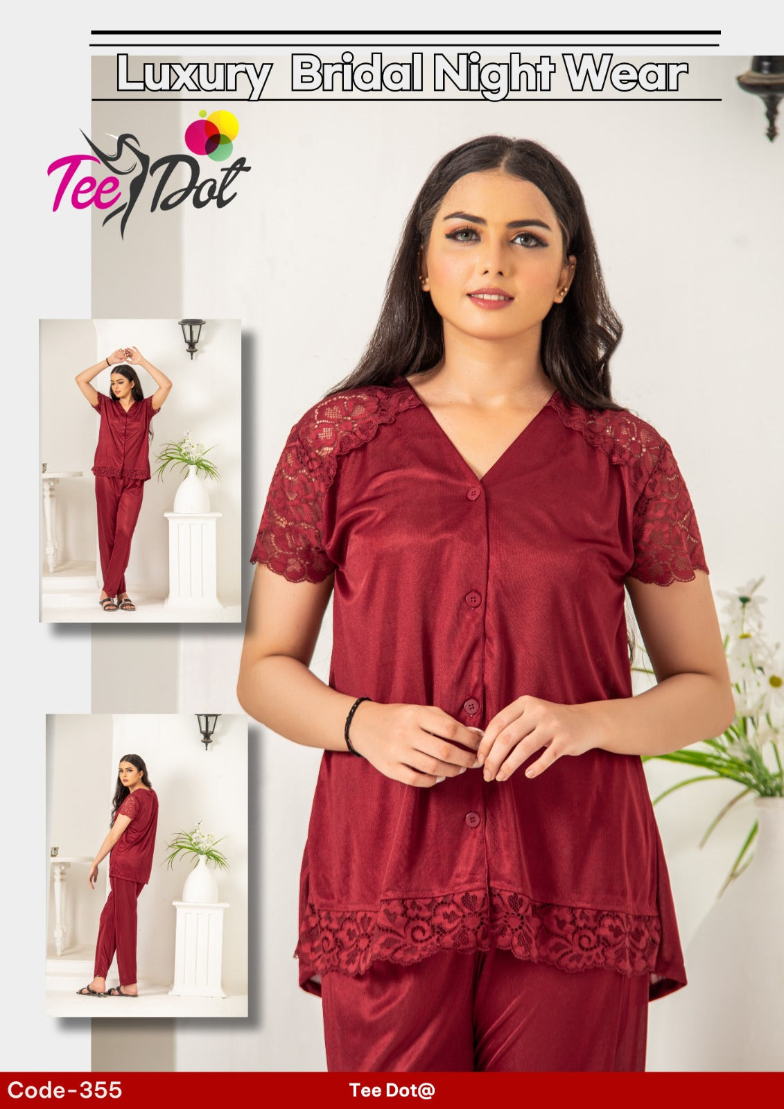 Soft Glow Set – Half-Sleeve Shirt & Pajama | Style #355 - Aabirah Boutique