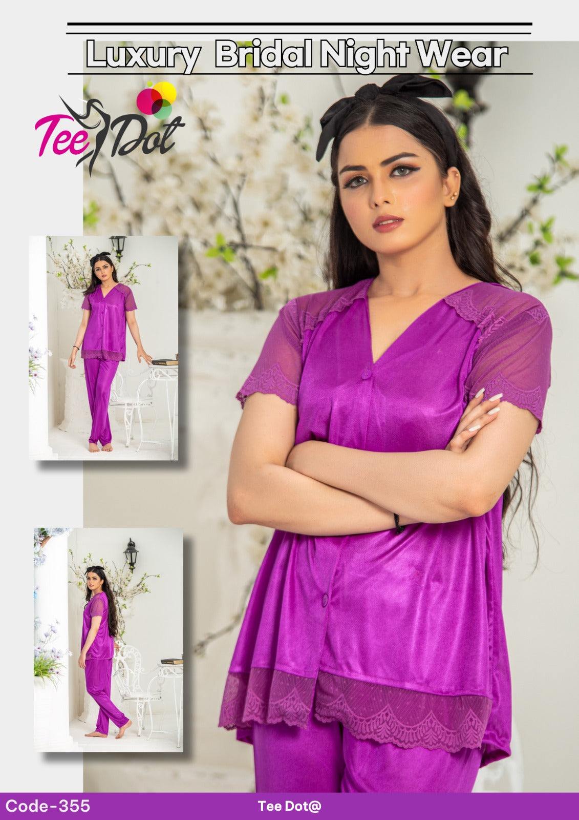 Soft Glow Set – Half-Sleeve Shirt & Pajama | Style #355 - Aabirah Boutique