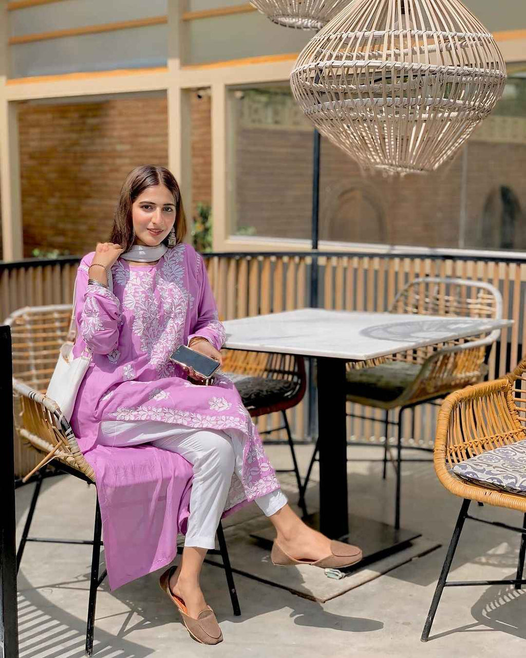 Indian Lawn Embroidered Kurti