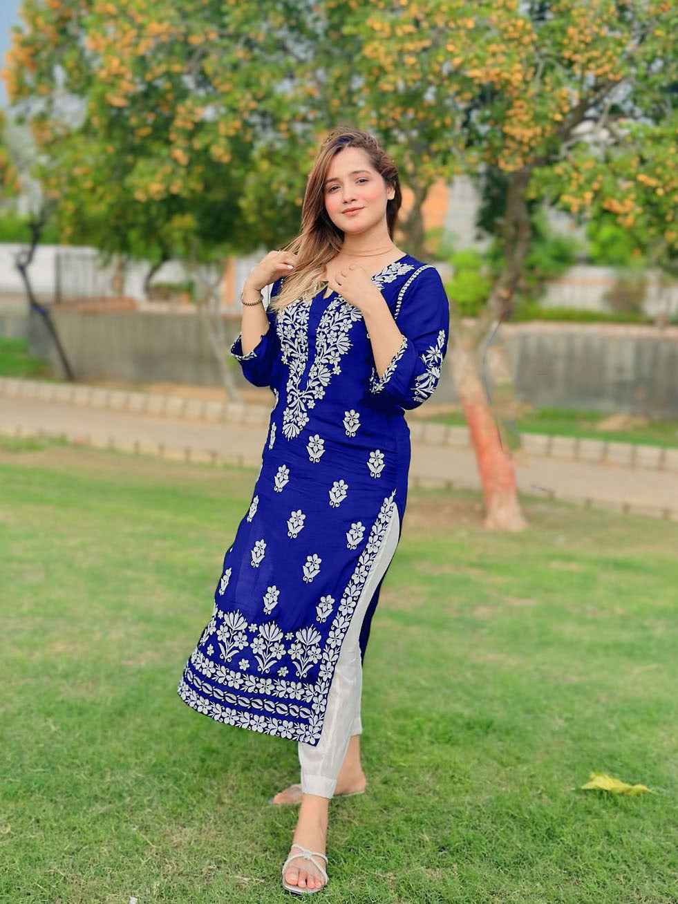 Indian Lawn Embroidered Kurti