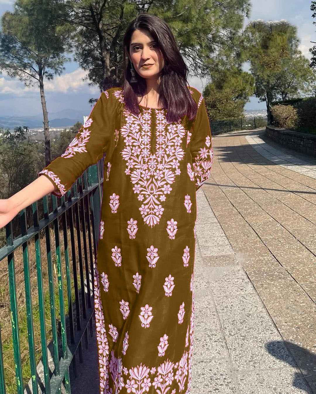 Indian Lawn Embroidered Kurti