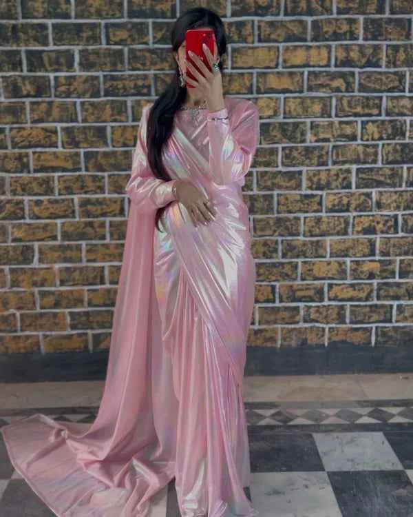 Rainbow Moonlight Saree Stitched By Aabirah Boutique