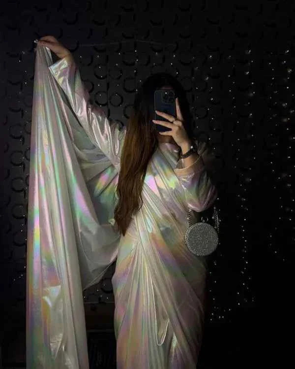 Rainbow Moonlight Saree Stitched By Aabirah Boutique