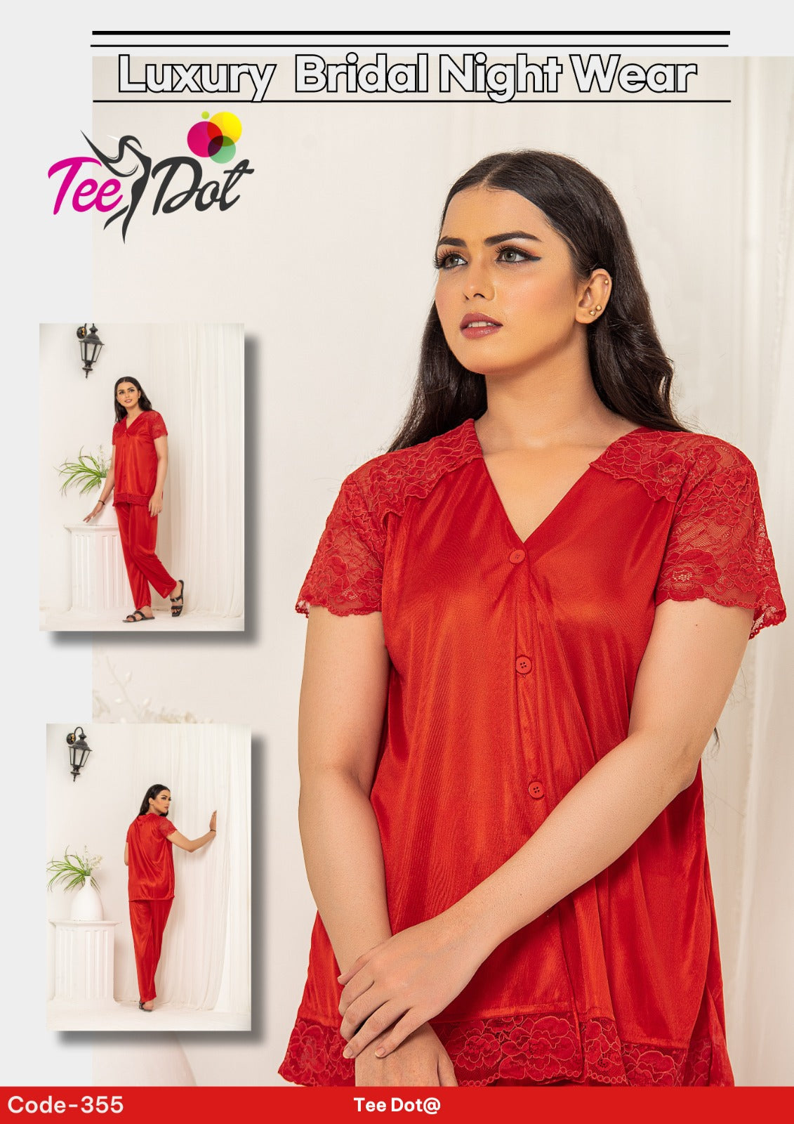Soft Glow Set – Half-Sleeve Shirt & Pajama | Style #355 - Aabirah Boutique