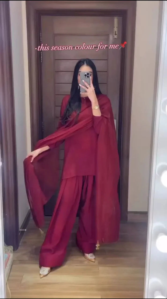Trending Farshi Shalwar Set | 3pcs Suit Stitched by Aabirah Boutique - Aabirah Boutique