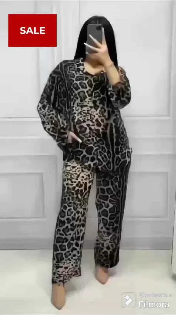 3pcs Nightwear Cheetah Print