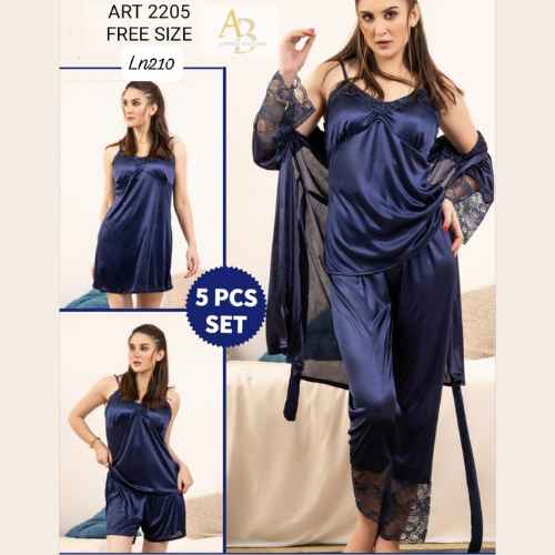 5Pcs Luxury Bridal Nighty Set