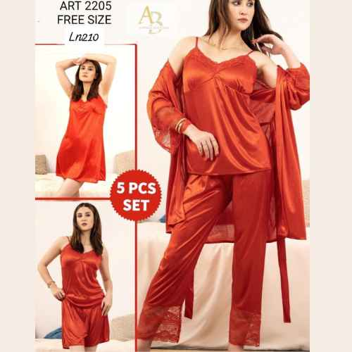 5Pcs Luxury Bridal Nighty Set